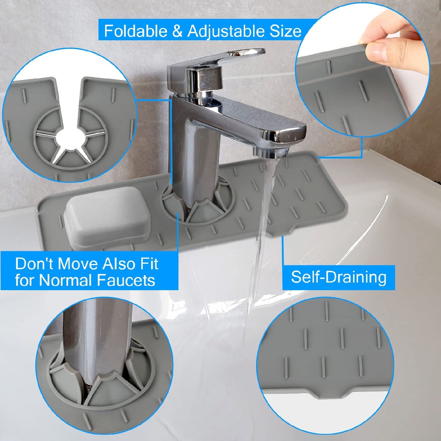 4914 Silicone Sink Faucet Pad, Drip Protector Splash Countertop, Rubber Drying Mat, Sink Splash Guard for Kitchen Bathroom Bar. DeoDap 4914 Silicone Sink Faucet Pad, Drip Protector Splash Countertop, Rubber Drying Mat, Sink Splash Guard for Kitchen Bathroom Bar. DeoDap